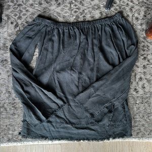 Cloth and stone off the shoulder top